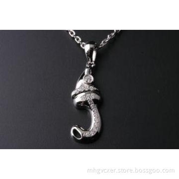 Custom gold plating or Rhodium plating Silver CZ Pendant Fo